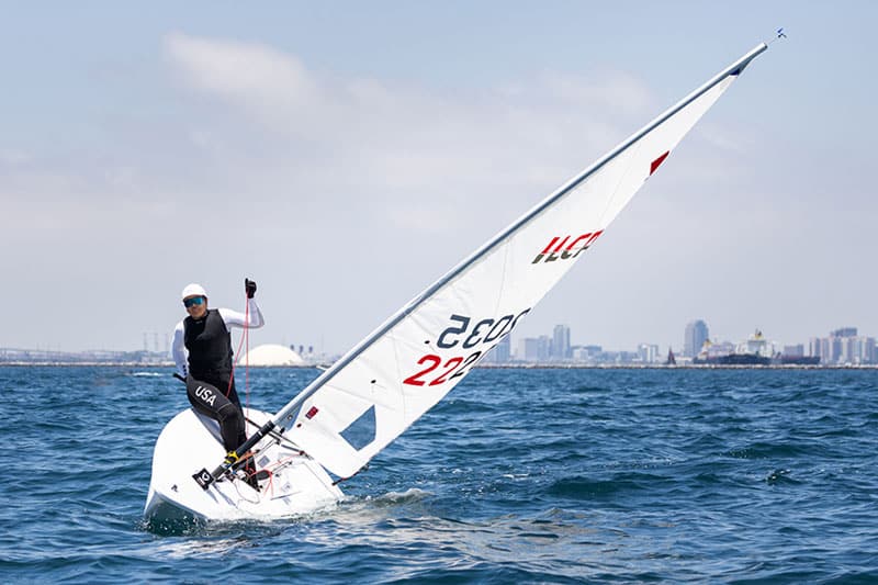 Athlete sailing with America One Racing